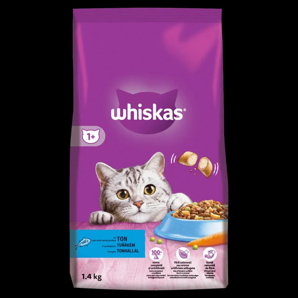 Whiskas hrana uscata cu ton pentru pisici adulte 1,4kg