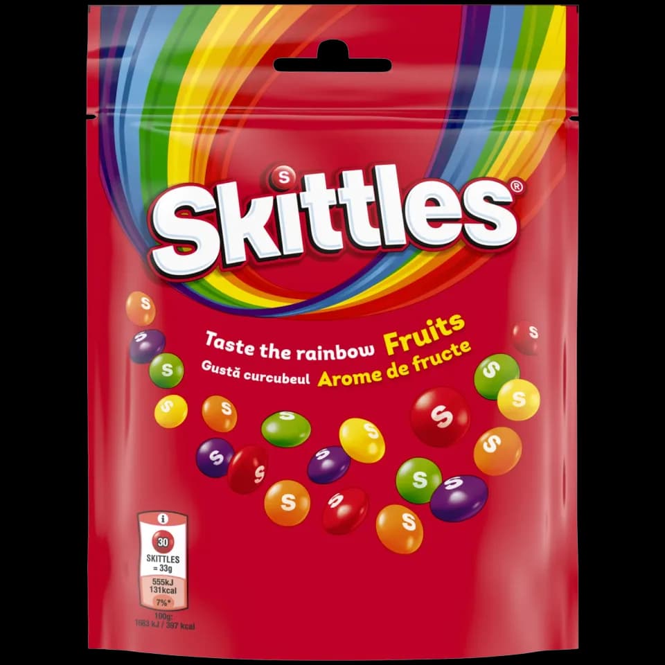 Skittles Fruits bomboane gumate cu arome de fructe 152 g