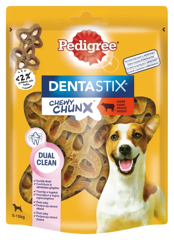 Pedigree DentaStix Chewy Chunx Dental Treats for Small Dogs, Beef, 68g