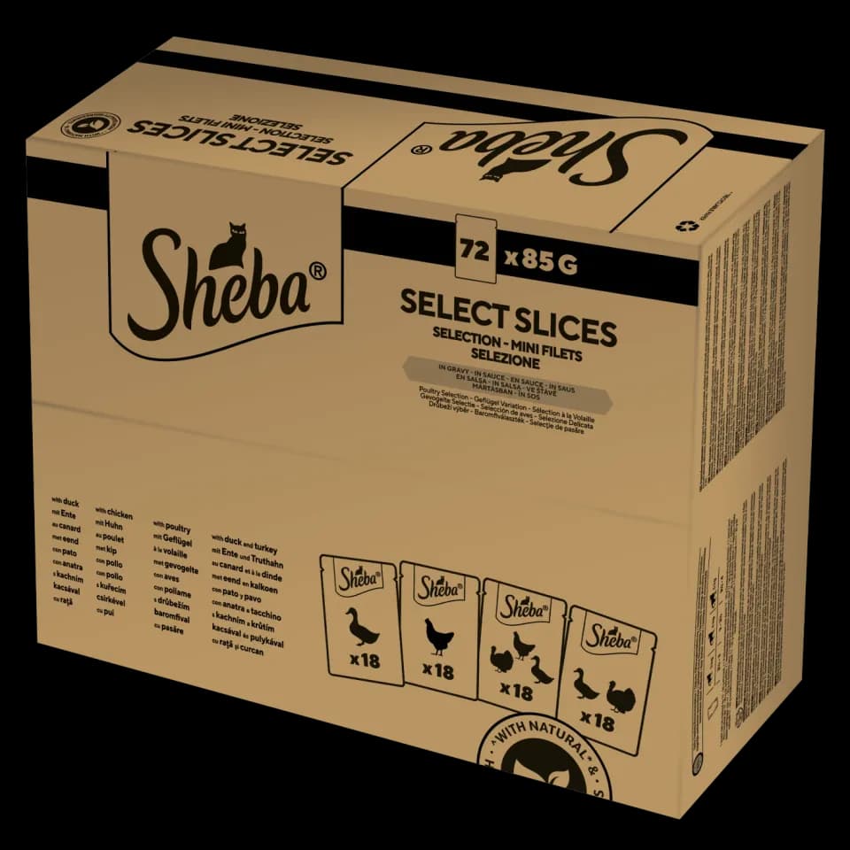 Sheba hrana umeda pentru pisici adulte, cu carne de pasare in sos 72x 85g