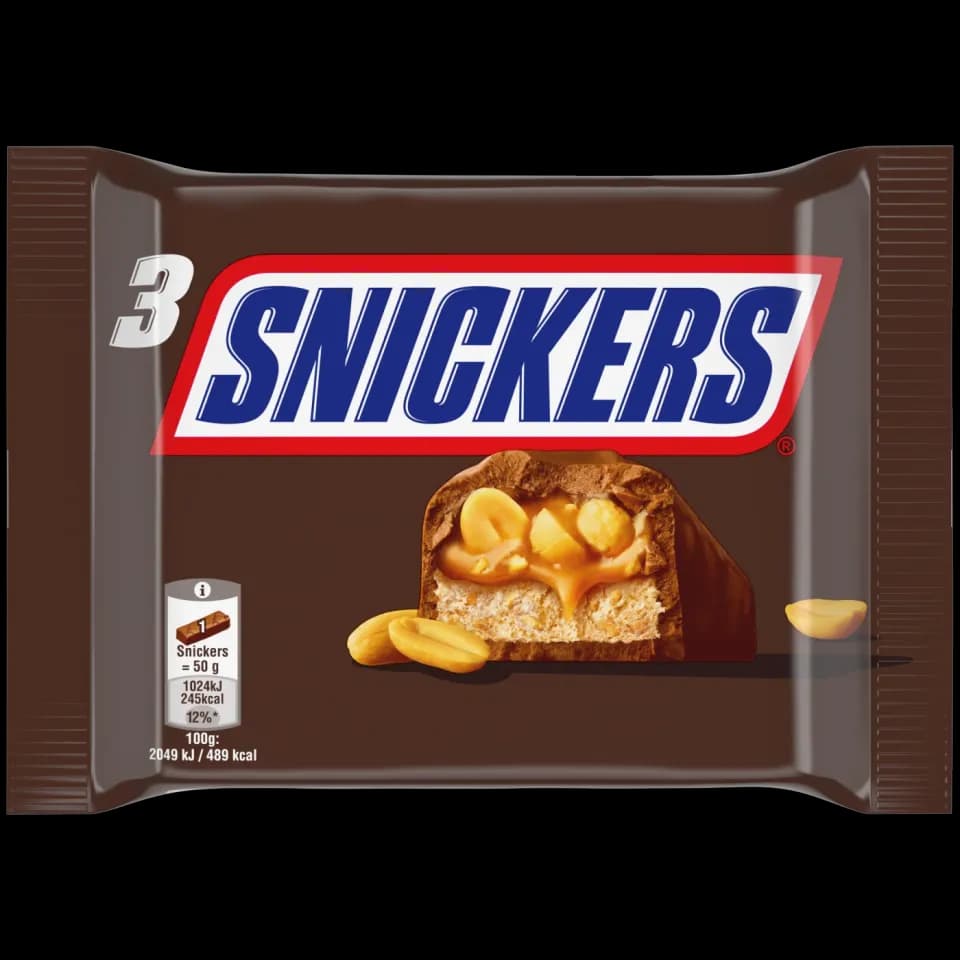 SNICKERS 3-pack - Milk Chocolate Bar with Peanuts & Caramel - 150g