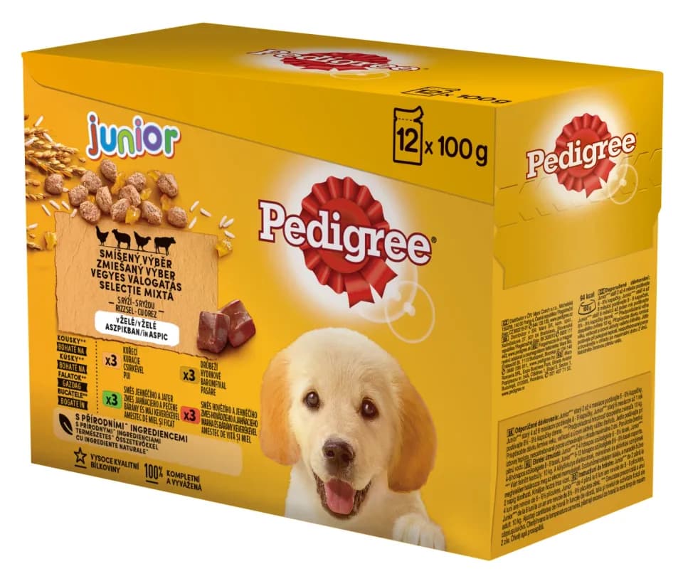 Pedigree Wet Food for puppies, Mixed Selection in Jelly, 12 × 100g