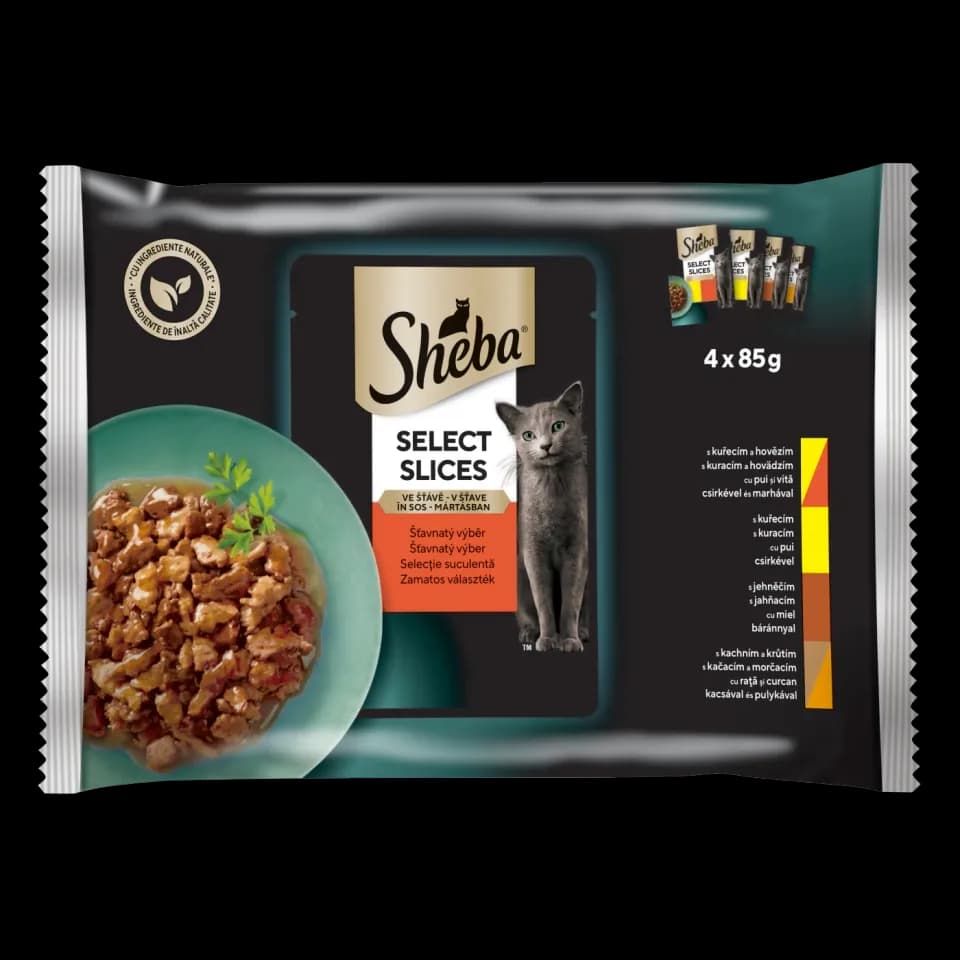 Sheba hrana umeda pentru pisici adulte, selectie suculenta in sos 4x 85g
