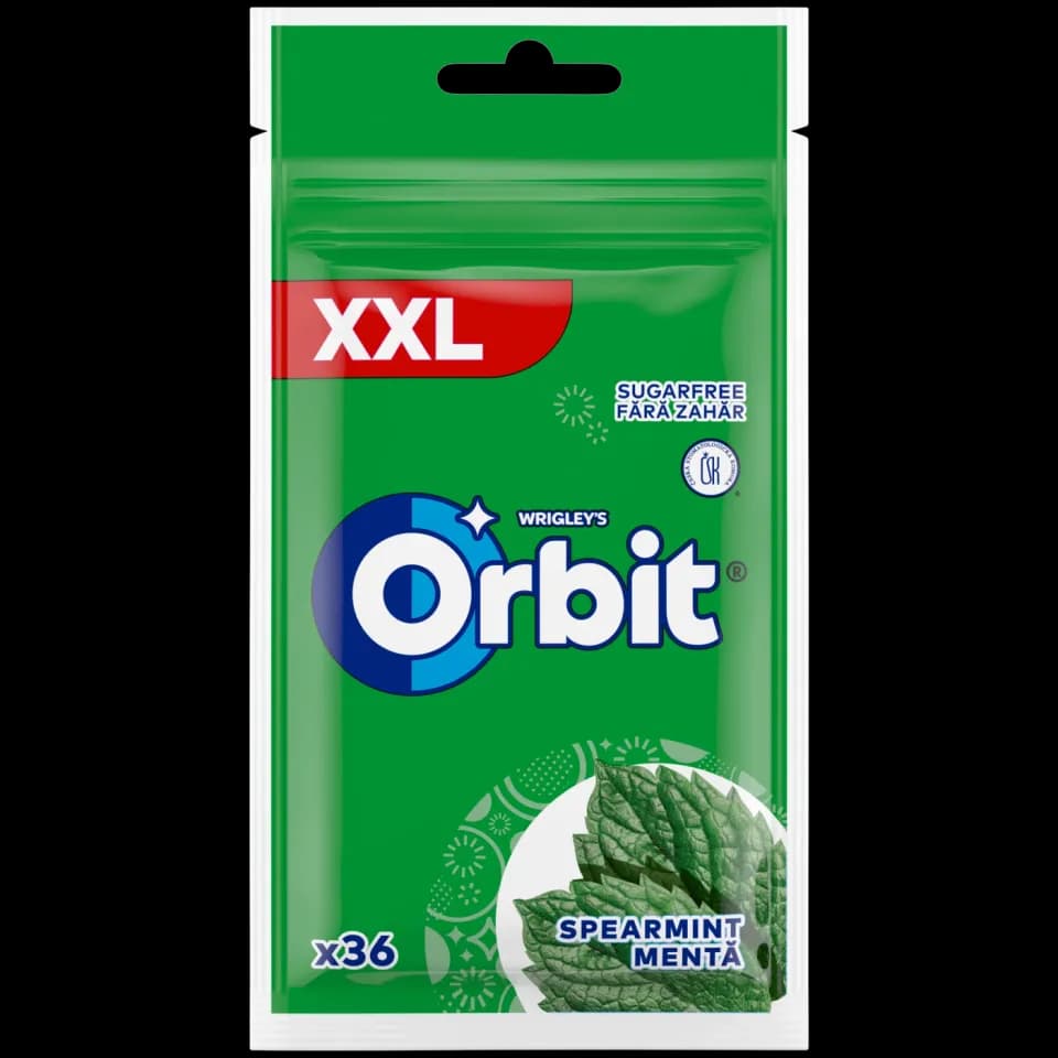 ORBIT Spearmint Bag - Sugar-Free Chewing Gum - 36 pieces - 50g