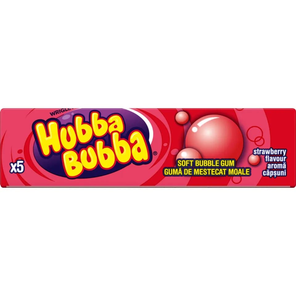 HUBBA BUBBA Strawberry - Chewing Gum - 5 cubes - 35g
