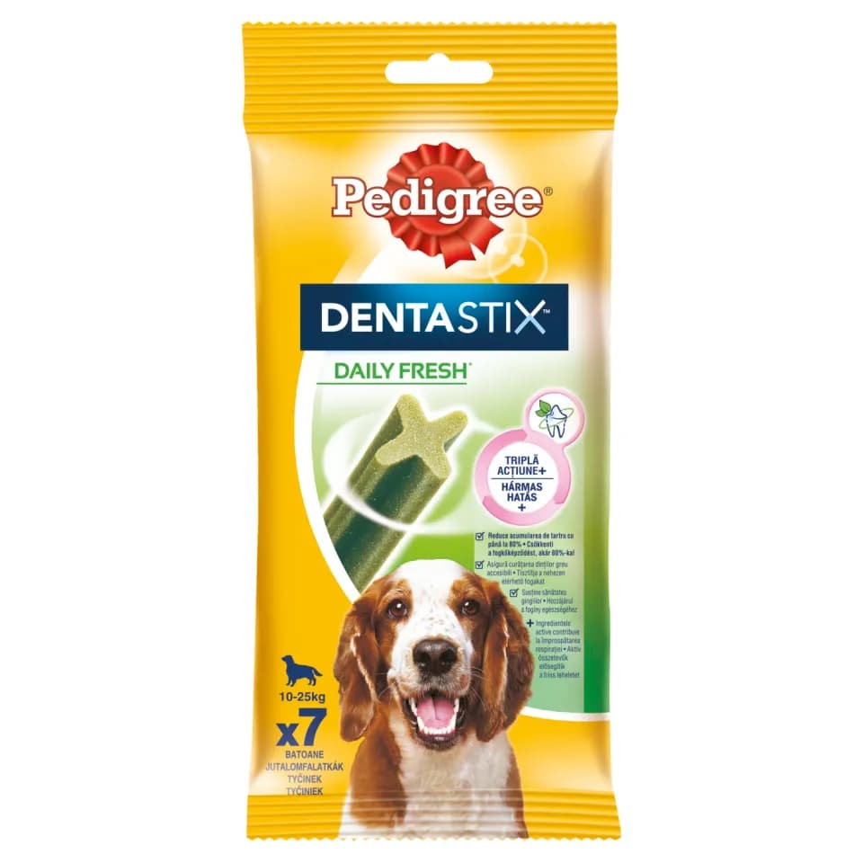 Pedigree DentaStix Fresh, лакомство для ухода за зубами средних собак, 7 шт., 180 г