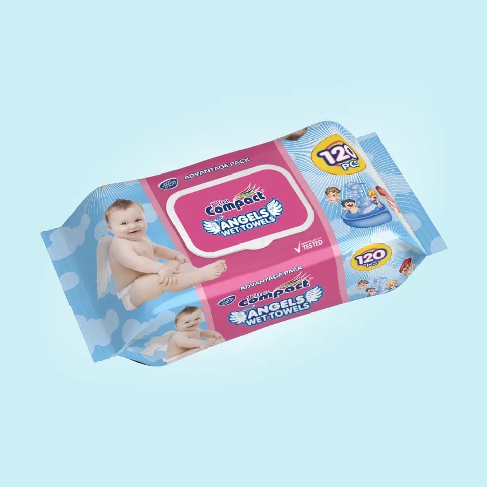 Baby Wet Wipes Angels 120 pcs. Ultra Compact