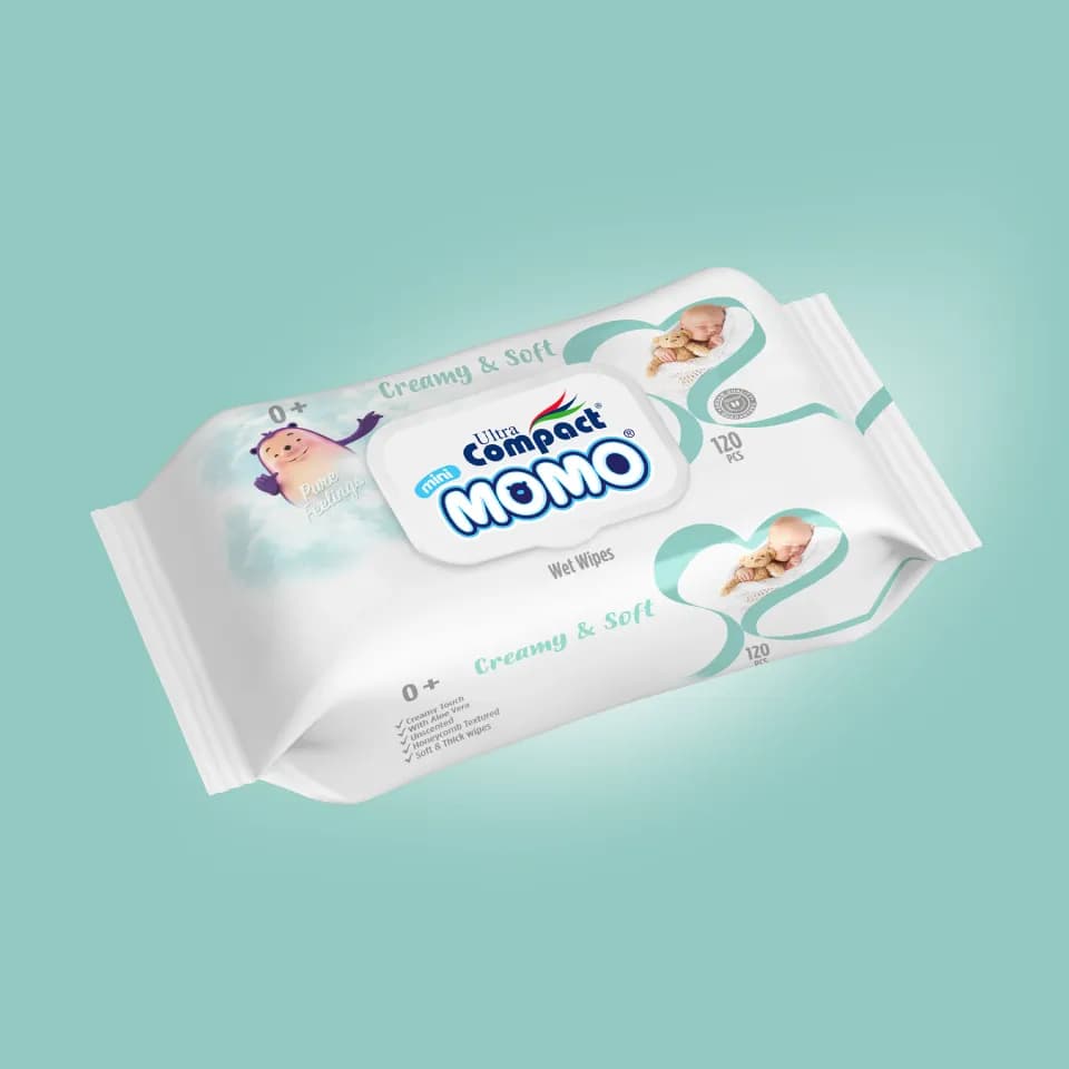 Baby Wet Wipes Momo Mini 120 pcs. Ultra Compact