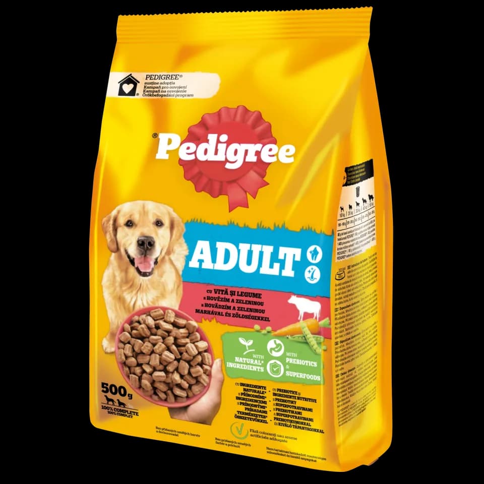 Pedigree Dry Food for adult dogs of medium and large breeds, Beef & Vegetables, 500g