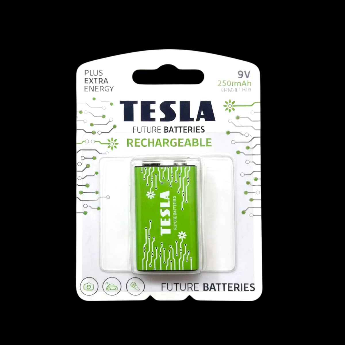 Baterie reîncărcabilă Ni-MH Tesla 9V (6HR61 / 250mAh), 1 buc.