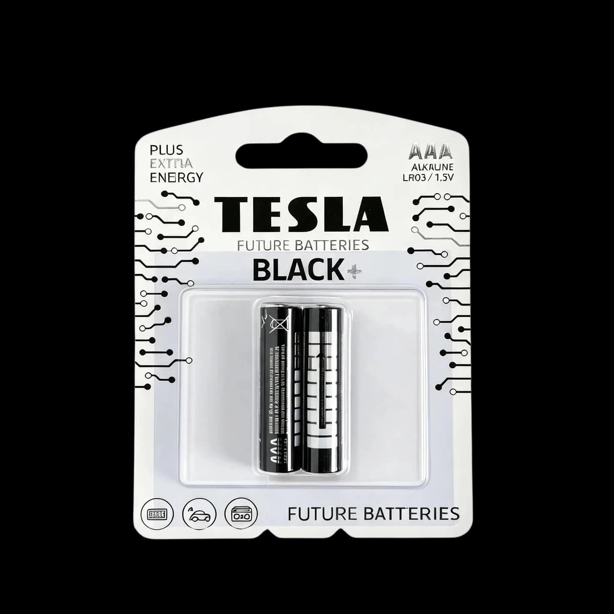 Baterii alcaline Tesla Black+ AAA (LR03 / 1.5V), 2 buc.