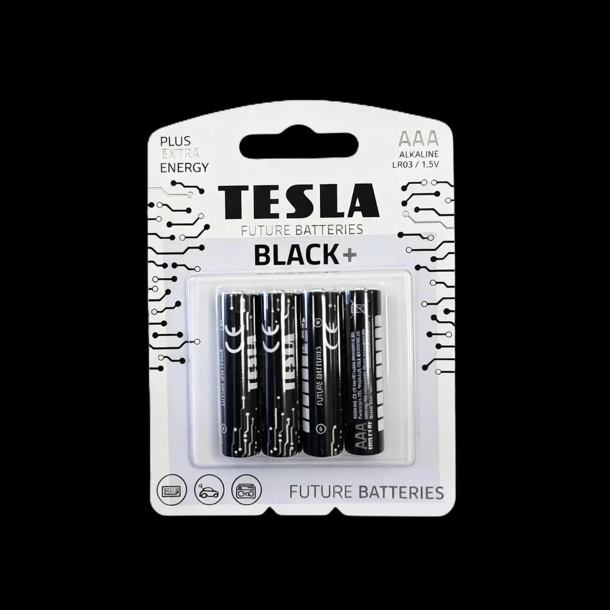 Baterii alcaline Tesla Black+ AAA (LR03 / 1.5V), 4 buc.