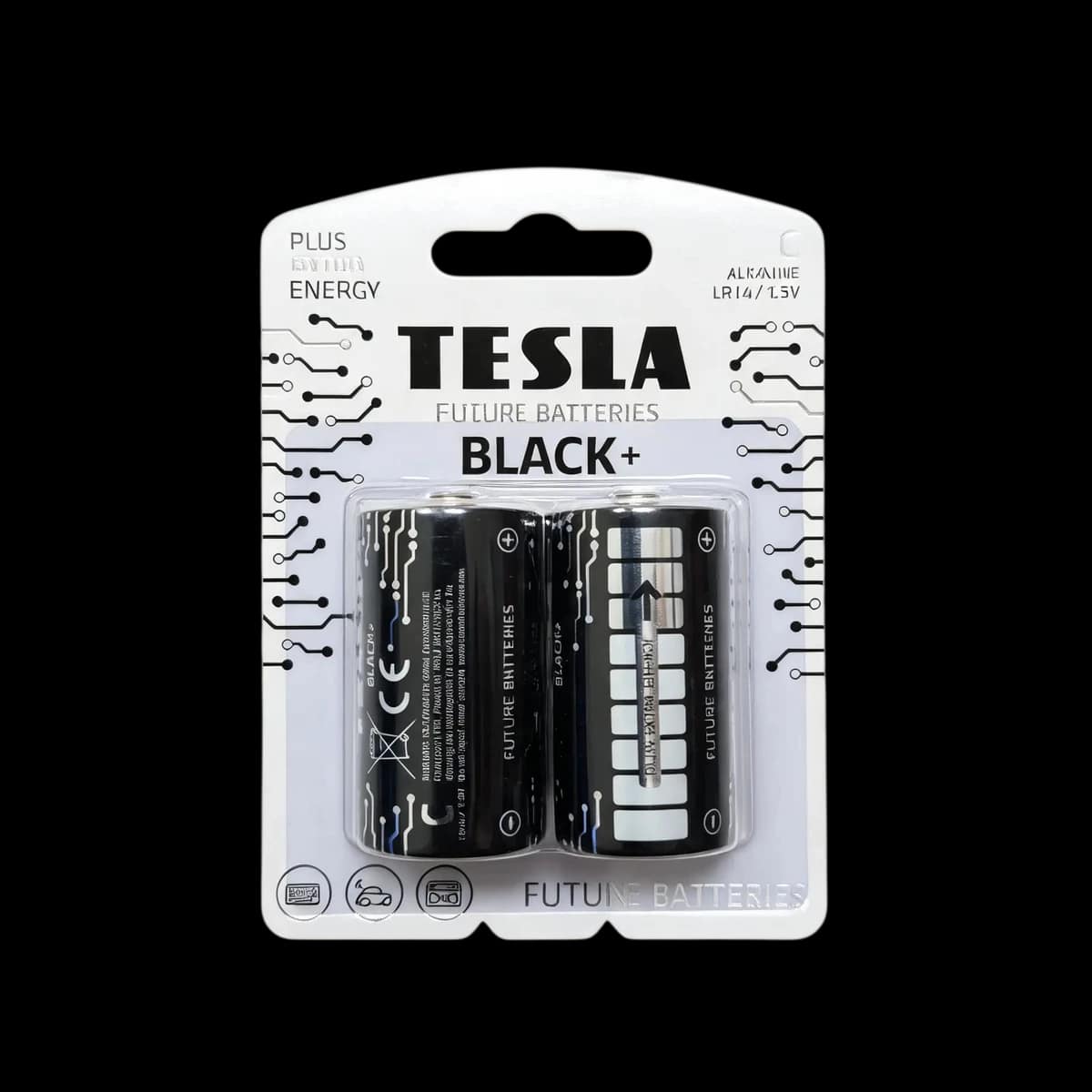 Baterii alcaline Tesla Black+ C (LR14 / 1.5V), 2 buc.