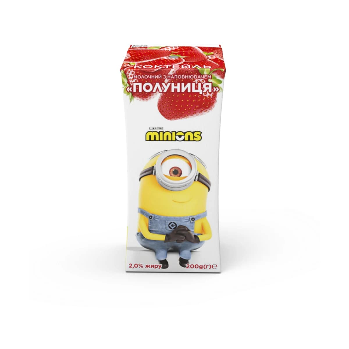 Minions Ultra-Pasteurized (UHT) Strawberry Flavored Milk Drink 2% fat, 200 g