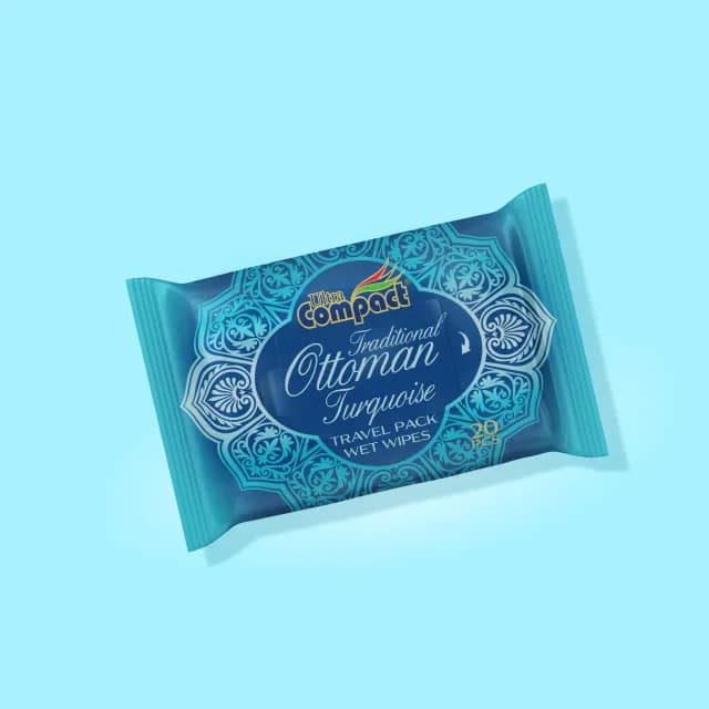 Wet Wipes Ottoman Turquoise Travel Pack 20 pcs. Ultra Compact