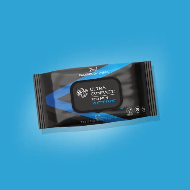 Șervețele umede pentru bărbați Ultra Compact, 19 × 19 cm, 50 buc.