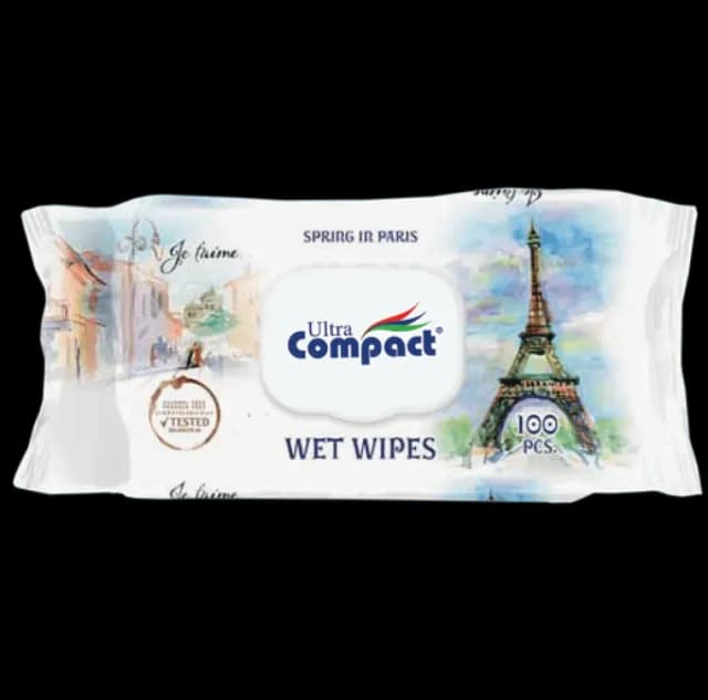 Ultra Compact Happy Fresh Spring in Paris Wet Wipes with Lid, 100 pcs.