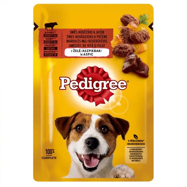 Pedigree Wet Food for adult dogs, Beef & Liver in Jelly, 100g