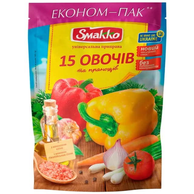 Seasoning Smakko 15 vegetables and spices universal 160g