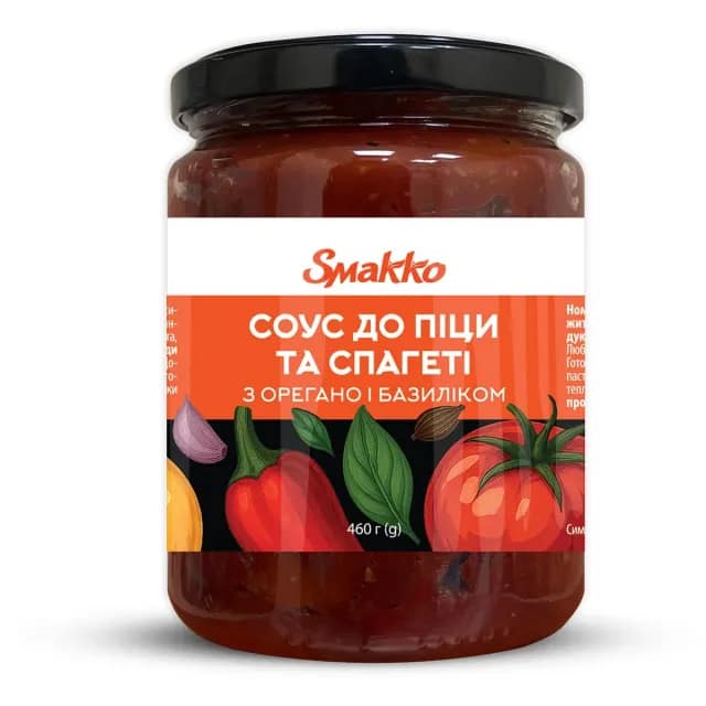 Соус с орегано и базиликом К пицце и спагетти Smakko с/б 460г